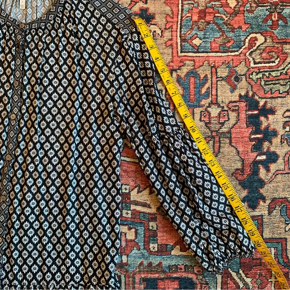 Joie-Black and White Floral Print Long Sleeve Button-Up Drop Waist Dress Sz S - Picture 7 of 13